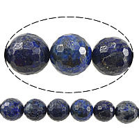 Natural Lapis Lazuli Beads, Round, faceted, 10mm, Hole:Approx 1mm, Length:Approx 15 Inch, 5Strands/Lot, Approx 37PCs/Strand, Sold By Lot