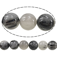 Rutilated Quarz Perle, rund, 16mm, Bohrung:ca. 2mm, Länge:ca. 16 ZollInch, 3SträngeStrang/Menge, ca. 25PCs/Strang, verkauft von Menge