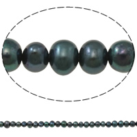 Kartoffel ferskvandskulturperle Beads, Ferskvandsperle, grøn, 4-5mm, Hole:Ca. 0.8mm, Solgt Per Ca. 14.6 inch Strand