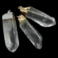quartz clair Pendentif, naturel, mélangé, 11-21mm, Trou:Environ 3x6mm, 10PC/sac, Vendu par sac