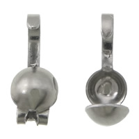 Stainless Steel perla Savjet, 304 nehrđajućeg čelika, izvorna boja, 3.50x10x0.30mm, Unutarnji promjer:Približno 3mm, 6000računala/Lot, Prodano By Lot