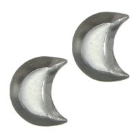 Stainless Steel Cabochon Setting, 304 Stainless Steel, Moon, flat back, original color, 6x7x0.50mm, Inner Diameter:Approx 3.5x6mm, 2000PCs/Lot, Sold By Lot