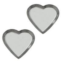 Stainless Steel Cabochon Setting, 304 Stainless Steel, Heart, flat back, original color, 9x8.50x0.20mm, Inner Diameter:Approx 8x8mm, 2000PCs/Lot, Sold By Lot