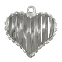 Stainless Steel Heart Pendants, 304 Stainless Steel, hollow, original color, 17.50x17.50x5mm, Hole:Approx 2mm, 400PCs/Lot, Sold By Lot