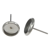 Гвоздик для сережки из нержавеющей стали, Нержавеющая сталь 304, оригинальный цвет, 8mm, 0.8mm, внутренний диаметр:Приблизительно 6mm, 1000ПК/Лот, продается Лот