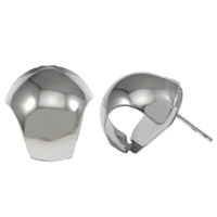 Rozsdamentes acél fülbevaló Hozzászólás, 304 rozsdamentes acél, az eredeti szín, 13.5x15mm, 0.7mm, 200PC-k/Lot, Által értékesített Lot