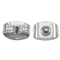 304 rozsdamentes acél Feszültség Ear Nut, az eredeti szín, 6x4x0.20mm, Lyuk:Kb 0.7mm, 20000PC-k/Lot, Által értékesített Lot
