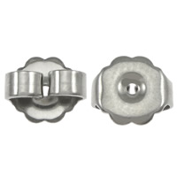 304 rozsdamentes acél Feszültség Ear Nut, az eredeti szín, 6.50x5.50x0.20mm, Lyuk:Kb 0.8mm, 3000PC-k/Lot, Által értékesített Lot