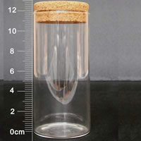 Jewelry Beads Container, Glass, with wood stopper, Column, transparent, 57x120mm, 5PCs/Lot, Sold By Lot