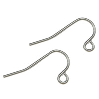 Stainless Steel Hook Earwire, 304 Stainless Steel, with loop, original color, 24x12x1mm, Hole:Approx 1.8mm, 2000PCs/Lot, Sold By Lot