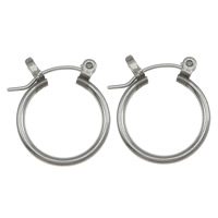 Stainless Steel Hoop Earring, 304 Stainless Steel, Donut, original color, 16x19x1.50mm, 200PCs/Lot, Sold By Lot