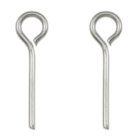 Stainless Steel Eyepins 304 Stainless Steel original color 0.5mm Approx 1.3mm Sold By Lot