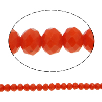 Imitation CRYSTALLIZED™ Element Crystal Beads, Rondelle, faceted & imitation CRYSTALLIZED™ element crystal, Fire Opal, 8x6mm, Hole:Approx 1mm, Length:Approx 17.7 Inch, 10Strands/Bag, Sold By Bag