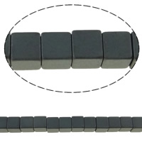 Non Magnetic Hematite Beads, Cube, different size for choice, black, Hole:Approx 0.5-1mm, Length:Approx 15.7 Inch, 10Strands/Lot, Sold By Lot