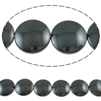 Nicht-magnetische Hämatit Perlen, Non- magnetische Hämatit, flache Runde, verschiedene Größen vorhanden, schwarz, Bohrung:ca. 0.5-1mm, Länge:ca. 15.7 ZollInch, verkauft von Menge
