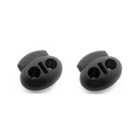Plastic Spring Stopper, double-hole, black, 20x17mm, Hole:Approx 4mm, 200PCs/Bag, Sold By Bag