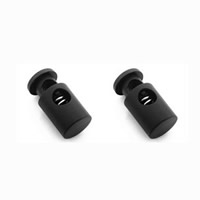 Plastic Spring Stopper Column single hole black Approx 4mm Sold By Bag
