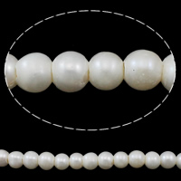 Perlas Redondas Freshwater, Perlas cultivadas de agua dulce, Esférico, natural, Blanco, 9-10mm, agujero:aproximado 3mm, Vendido para aproximado 15.3 Inch Sarta