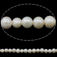 Perles nacres pommes de terre de culture d'eau douce, perle d'eau douce cultivée, pomme de terre, naturel, blanc, 8-9mm, Trou:Environ 1.5mm, Vendu par Environ 14.5 pouce brin