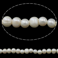 Perlas Patata Freshwater, Perlas cultivadas de agua dulce, natural, Blanco, 9-10mm, agujero:aproximado 2.5mm, Vendido para aproximado 14.2 Inch Sarta
