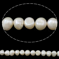 Barock kultivierten Süßwassersee Perlen, Natürliche kultivierte Süßwasserperlen, natürlich, weiß, 11-12mm, Bohrung:ca. 0.8mm, verkauft per ca. 14.5 ZollInch Strang