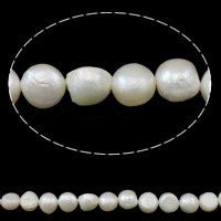 Barocco coltivate in acqua dolce Perla, perla d'acquadolce coltivata naturalmente, naturale, bianco, 12-13mm, Foro:Appross. 0.8mm, Venduto per Appross. 15.7 pollice filo