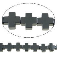 Non Magnetic Hematite Beads, Cross, different size for choice, black, Hole:Approx 0.5-1mm, Length:Approx 15.7 Inch, Sold By Lot
