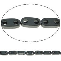 Nicht-magnetische Hämatit Perlen, Non- magnetische Hämatit, oval, schwarz, 6x3x2mm, Bohrung:ca. 0.5-1mm, Länge:ca. 15.7 ZollInch, 10SträngeStrang/Menge, verkauft von Menge