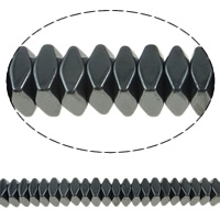 Abalorios de Hematita no Magnética, Cuadrado, Negro, 4x2mm, agujero:aproximado 0.5-1mm, longitud aproximado 16.1 Inch, 10Strandsfilamento/Grupo, Vendido por Grupo