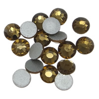 Crystal Cabochons, Dome, flat back & faceted, Smoked Topaz, Grade A, 3.0-3.2mm, 10Grosses/Bag, 144PCs/Gross, Sold By Bag