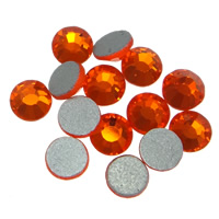 Crystal Cabochons, Dome, flat back & faceted, Fire Opal, Grade A, 4.6-4.8mm, 10Grosses/Bag, 144PCs/Gross, Sold By Bag