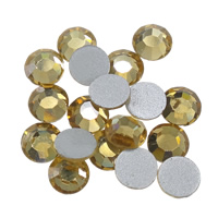 Crystal Cabochons, Dome, flat back & faceted, Topaz, Grade A, 4.6-4.8mm, 10Grosses/Bag, 144PCs/Gross, Sold By Bag