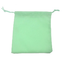 Velveteen Drawstring Pouches Rectangle imitation deerskin green Sold By Lot