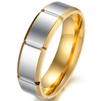 Titantium Steel finger ring, ROSTFRITT STÅL, plated, fler storlekar för val & för människan, 6mm, Säljs av PC