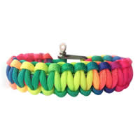Survival Bracelets, 330 Paracord, Tibetan Style Screw Pin Shackle, multi-colored, 22mm, Length:Approx 9 Inch, 5Strands/Bag, Sold By Bag