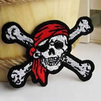 Iron on Patches, Cloth, Skull, different size for choice, Sold By Bag