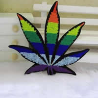 Iron on Patches, Cloth, Leaf, multi-colored, 85x80mm, 30PCs/Lot, Sold By Lot