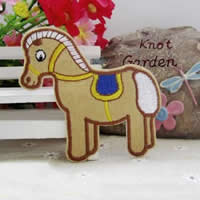 Iron on Patches, Cloth, Horse, brown, 79x79mm, 30PCs/Lot, Sold By Lot