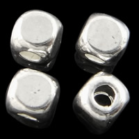 Zink Legierung Perlen Schmuck, Zinklegierung, Würfel, plattiert, keine, frei von Nickel, Blei & Kadmium, 4x4x4mm, Bohrung:ca. 1.5-2mm, ca. 4340PCs/kg, verkauft von kg