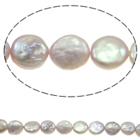 Coin ferskvandskulturperle Beads, Ferskvandsperle, naturlig, lilla, 12-13mm, Hole:Ca. 0.8mm, Solgt Per Ca. 15.3 inch Strand