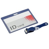 plastique porte-carte, rectangle, transparent, bleu, 100x68x1.05mm, 150PC/lot, Vendu par lot