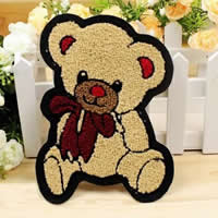 Iron on Patches, Cloth, with Plush, Bear, 134x184mm, 10PCs/Lot, Sold By Lot