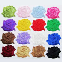 Iron on Patches, Cloth, Flower, mixed colors, 70x60mm, 50PCs/Lot, Sold By Lot