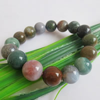 Indian Agate Bracelets, Round, natural, more sizes for choice, Sold Per Approx 7.5 Inch Strand