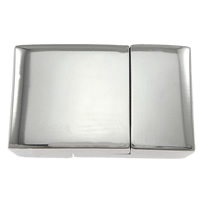 Stainless Steel Magnetic Clasp, Rectangle, original color, 23x14mm, Hole:Approx 12x4mm, 10PCs/Lot, Sold By Lot