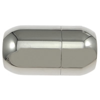 Fecho magnético de aço inoxidável, Oval, cor original, 21x12mm, Buraco:Aprox 8mm, 50PCs/Lot, vendido por Lot