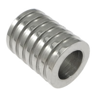 Stainless Steel Large Hole Beads, Column, original color, 13x10mm, Hole:Approx 6.5mm, 100PCs/Lot, Sold By Lot