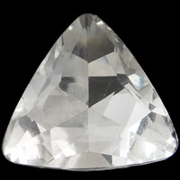 Cabujones de Cristal, Vidrio, Triángulo, chapado en color de plata, diamantes de imitación de cristal & espalda rivoli & facetas, 23x23x7mm, 100PCs/Bolsa, Vendido por Bolsa