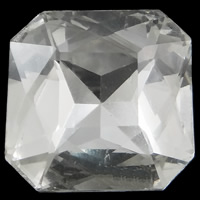 Cabujones de Cristal, Vidrio, Octágono, chapado en color de plata, diamantes de imitación de cristal & espalda rivoli & facetas, 23x23x23mm, 100PCs/Bolsa, Vendido por Bolsa