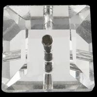 Fashion Glass Beads Square silver color plated imitation rhinestone & faceted Approx 0.5-1mm Sold By Bag